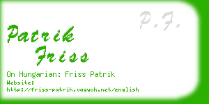 patrik friss business card